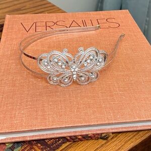 Silver Rhinestone Butterfly Headband Hair Accessory
